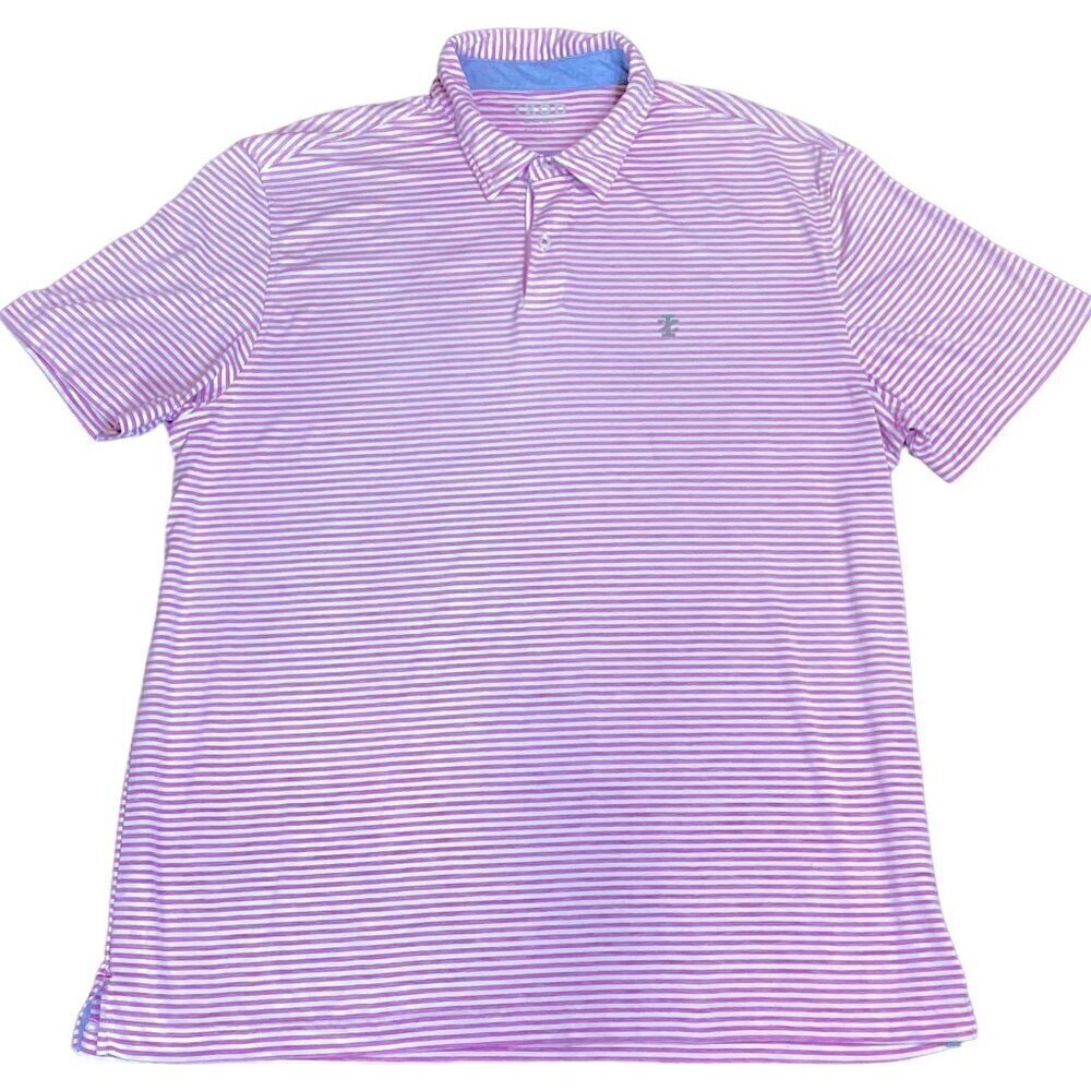 IZOD GOLF with Stretch Short Sleeve Striped Polo Shirt Men's Sz XL #219M